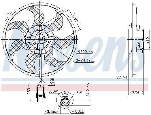 Ventilateur de refroidissement du moteur (Motoventilateur) NISSENS ref. 850070