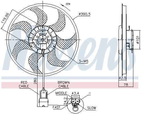 Ventilateur de refroidissement du moteur (Motoventilateur) NISSENS ref. 850074