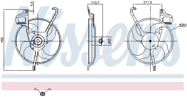 Ventilateur de refroidissement du moteur (Motoventilateur) NISSENS ref. 850083
