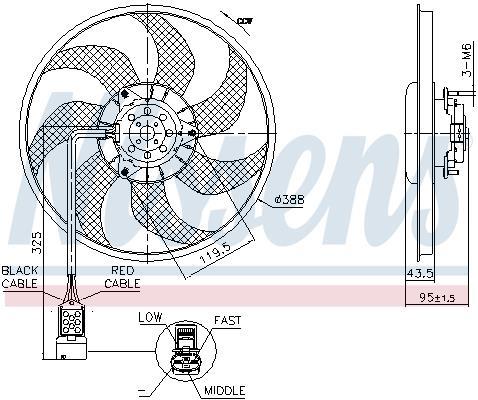 Ventilateur de refroidissement du moteur (Motoventilateur) NISSENS ref. 850091