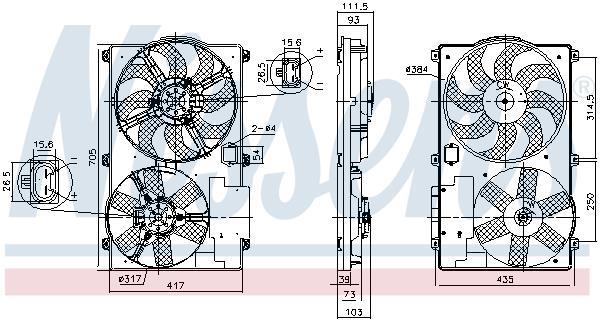 Ventilateur de refroidissement du moteur (Motoventilateur) NISSENS ref. 850092
