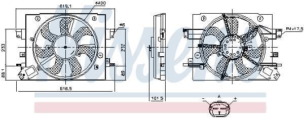 Ventilateur de refroidissement du moteur (Motoventilateur) NISSENS ref. 850110