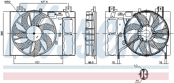 Ventilateur de refroidissement du moteur (Motoventilateur) NISSENS ref. 850112