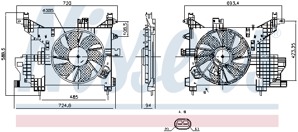 Ventilateur de refroidissement du moteur (Motoventilateur) NISSENS ref. 850122
