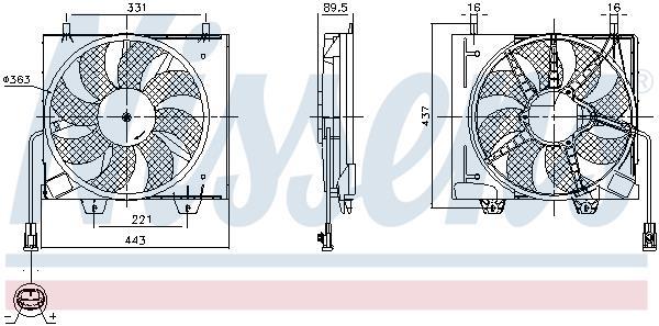 Ventilateur de refroidissement du moteur (Motoventilateur) NISSENS ref. 850125
