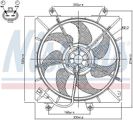 Ventilador, refrigeración del motor NISSENS ref. 85014