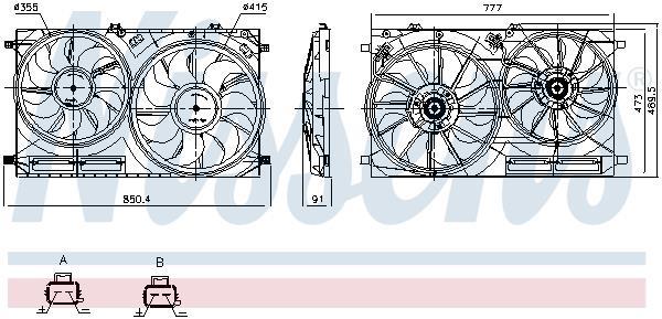 Ventilateur de refroidissement du moteur (Motoventilateur) NISSENS ref. 850142