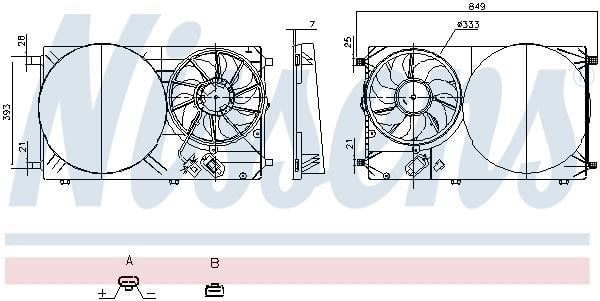 Ventilateur de refroidissement du moteur (Motoventilateur) NISSENS ref. 850143