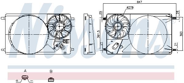 Ventilateur de refroidissement du moteur (Motoventilateur) NISSENS ref. 850144