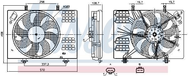 Ventilateur de refroidissement du moteur (Motoventilateur) NISSENS ref. 850147
