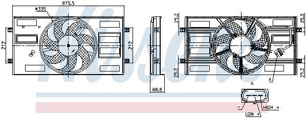 Ventilateur de refroidissement du moteur (Motoventilateur) NISSENS ref. 850148