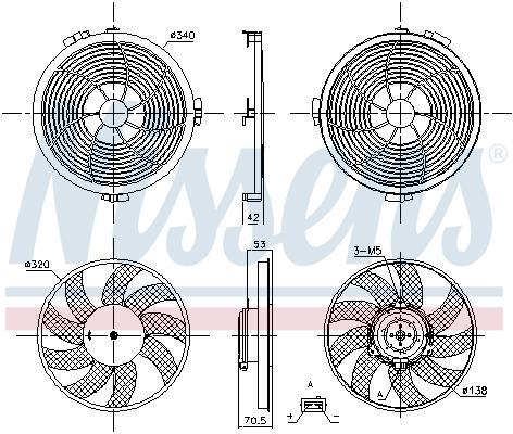 Ventilateur de refroidissement du moteur (Motoventilateur) NISSENS ref. 850149