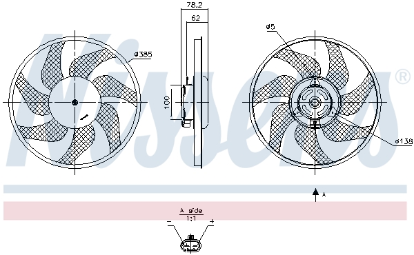 Ventilateur de refroidissement du moteur (Motoventilateur) NISSENS ref. 850249