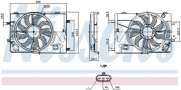 Ventilateur de refroidissement du moteur (Motoventilateur) NISSENS ref. 850264