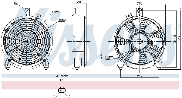 Ventilateur de refroidissement du moteur (Motoventilateur) NISSENS ref. 850265