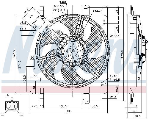Ventilateur de refroidissement du moteur (Motoventilateur) NISSENS ref. 85028
