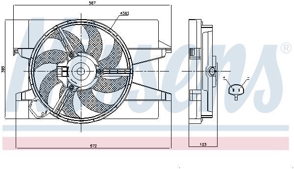 Ventilateur de refroidissement du moteur (Motoventilateur) NISSENS ref. 85030