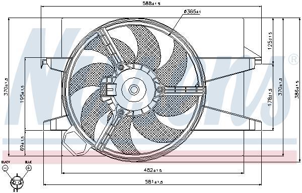 Ventilador, refrigeración del motor NISSENS ref. 85032