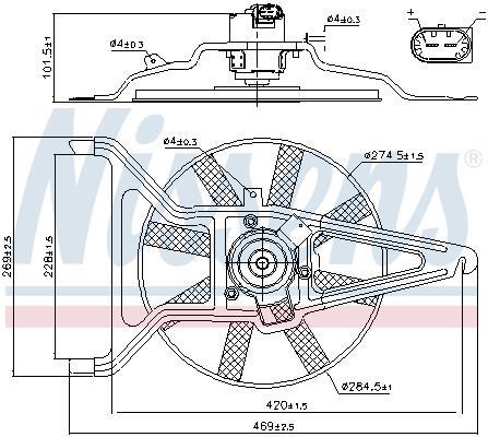Ventilateur de refroidissement du moteur (Motoventilateur) NISSENS ref. 85041