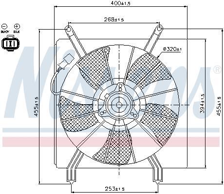 Ventilateur de refroidissement du moteur (Motoventilateur) NISSENS ref. 85048