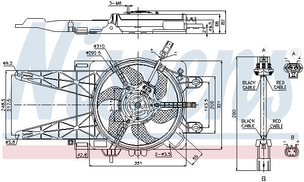 Ventilateur de refroidissement du moteur (Motoventilateur) NISSENS ref. 85051