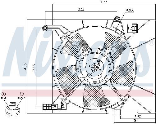 Ventilateur de refroidissement du moteur (Motoventilateur) NISSENS ref. 85063