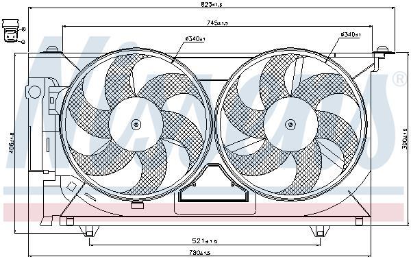 Ventilador, refrigeración del motor NISSENS ref. 85074