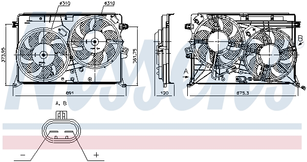 Ventilateur de refroidissement du moteur (Motoventilateur) NISSENS ref. 85080