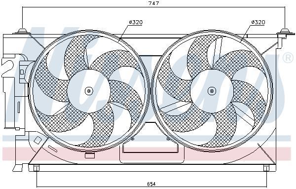 Ventilateur de refroidissement du moteur (Motoventilateur) NISSENS ref. 85083