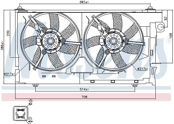 Ventilador, refrigeración del motor NISSENS ref. 85084