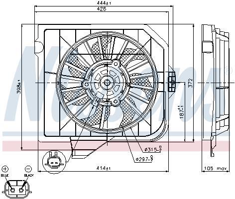 Ventilateur de refroidissement du moteur (Motoventilateur) NISSENS ref. 85090