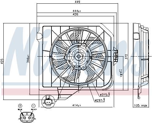 Ventilateur de refroidissement du moteur (Motoventilateur) NISSENS ref. 85091
