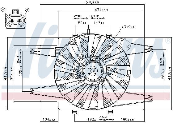 Ventilador, refrigeración del motor NISSENS ref. 85103