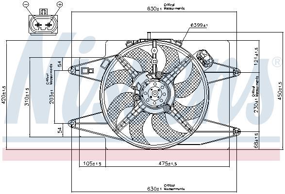 Ventilador, refrigeración del motor NISSENS ref. 85105