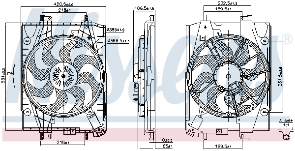 Ventilateur de refroidissement du moteur (Motoventilateur) NISSENS ref. 851057