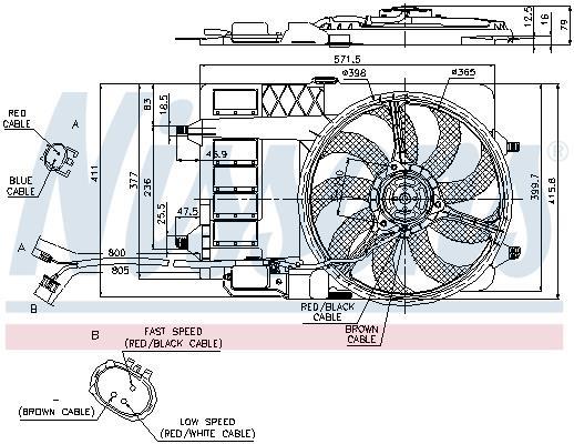 Ventilateur de refroidissement du moteur (Motoventilateur) NISSENS ref. 85124
