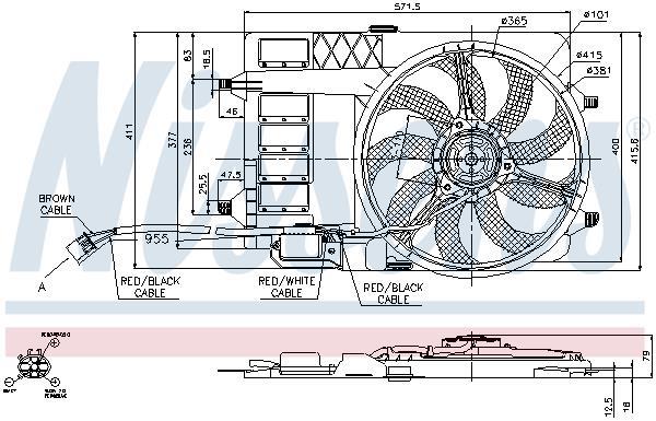 Ventilateur de refroidissement du moteur (Motoventilateur) NISSENS ref. 85125