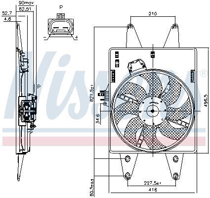 Ventilador, refrigeración del motor NISSENS ref. 85126