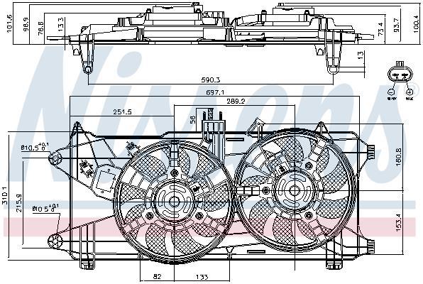Ventilateur de refroidissement du moteur (Motoventilateur) NISSENS ref. 85130