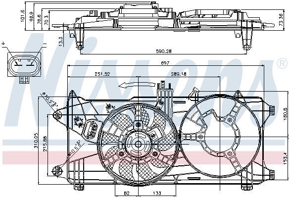 Ventilador, refrigeración del motor NISSENS ref. 85131