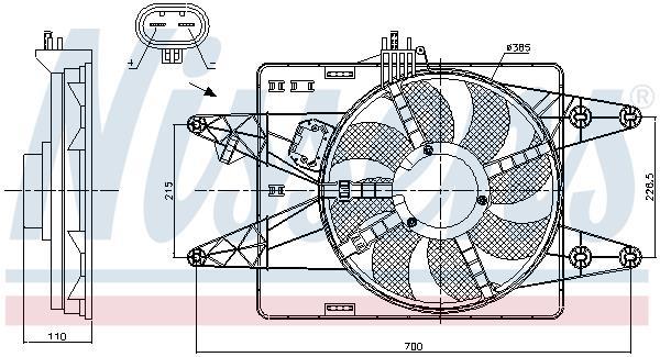 Ventilador, refrigeración del motor NISSENS ref. 85133