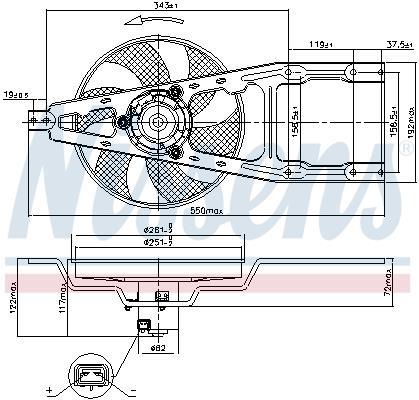 Ventilador, refrigeración del motor NISSENS ref. 85134