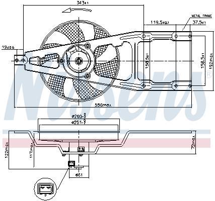 Ventilateur de refroidissement du moteur (Motoventilateur) NISSENS ref. 85139