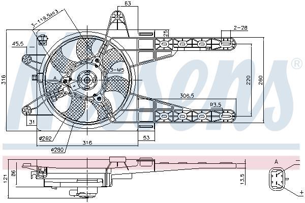 Ventilateur de refroidissement du moteur (Motoventilateur) NISSENS ref. 85141