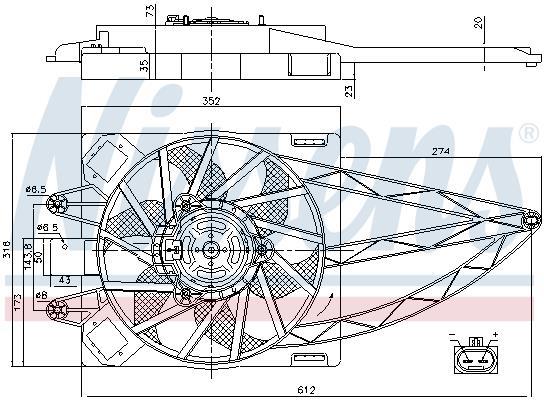 Ventilateur de refroidissement du moteur (Motoventilateur) NISSENS ref. 85150