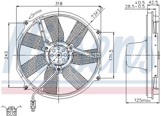 Ventilador, refrigeración del motor NISSENS ref. 85151