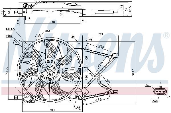 Ventilateur de refroidissement du moteur (Motoventilateur) NISSENS ref. 85154