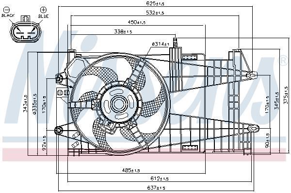 Ventilador, refrigeración del motor NISSENS ref. 85163