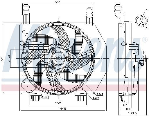 Ventilateur de refroidissement du moteur (Motoventilateur) NISSENS ref. 85172