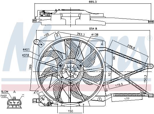 Ventilador, refrigeración del motor NISSENS ref. 85179